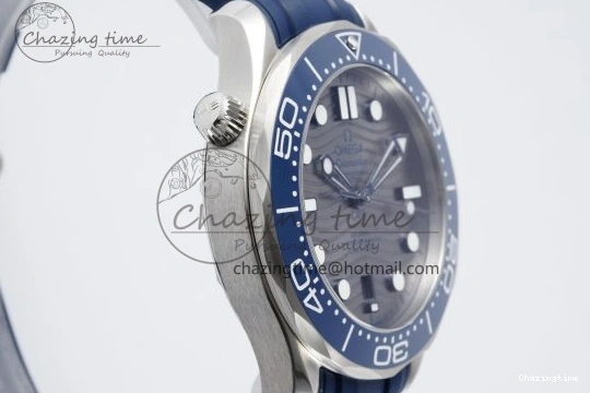 0305 SmartChoice Seamaster Diver 300M ZF 1:1 Best Edition Blue Ceramic Gray Dial on Blue Rubber Strap A 7735